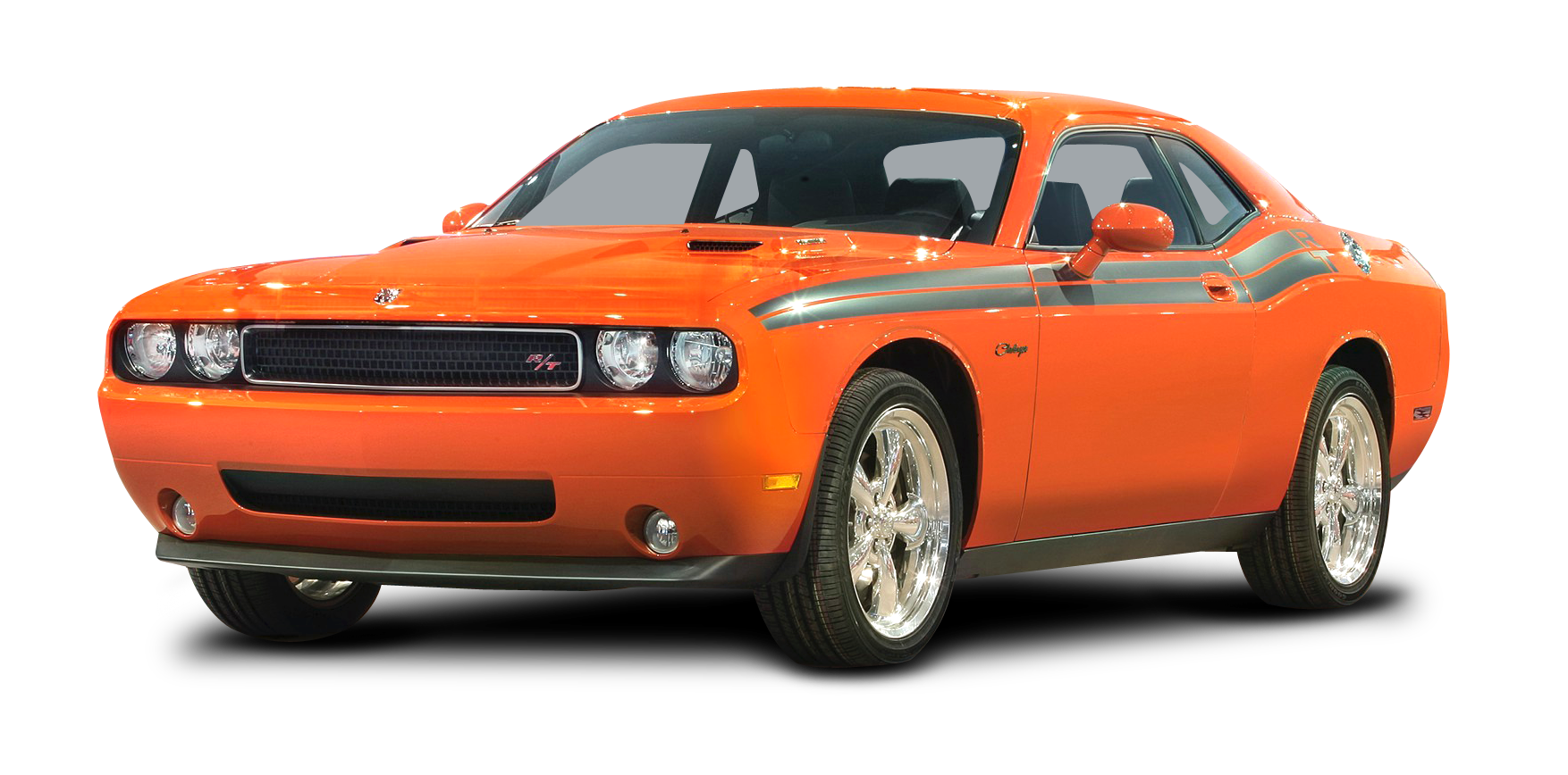 Orange Dodge Challenger Classic Car PNG image