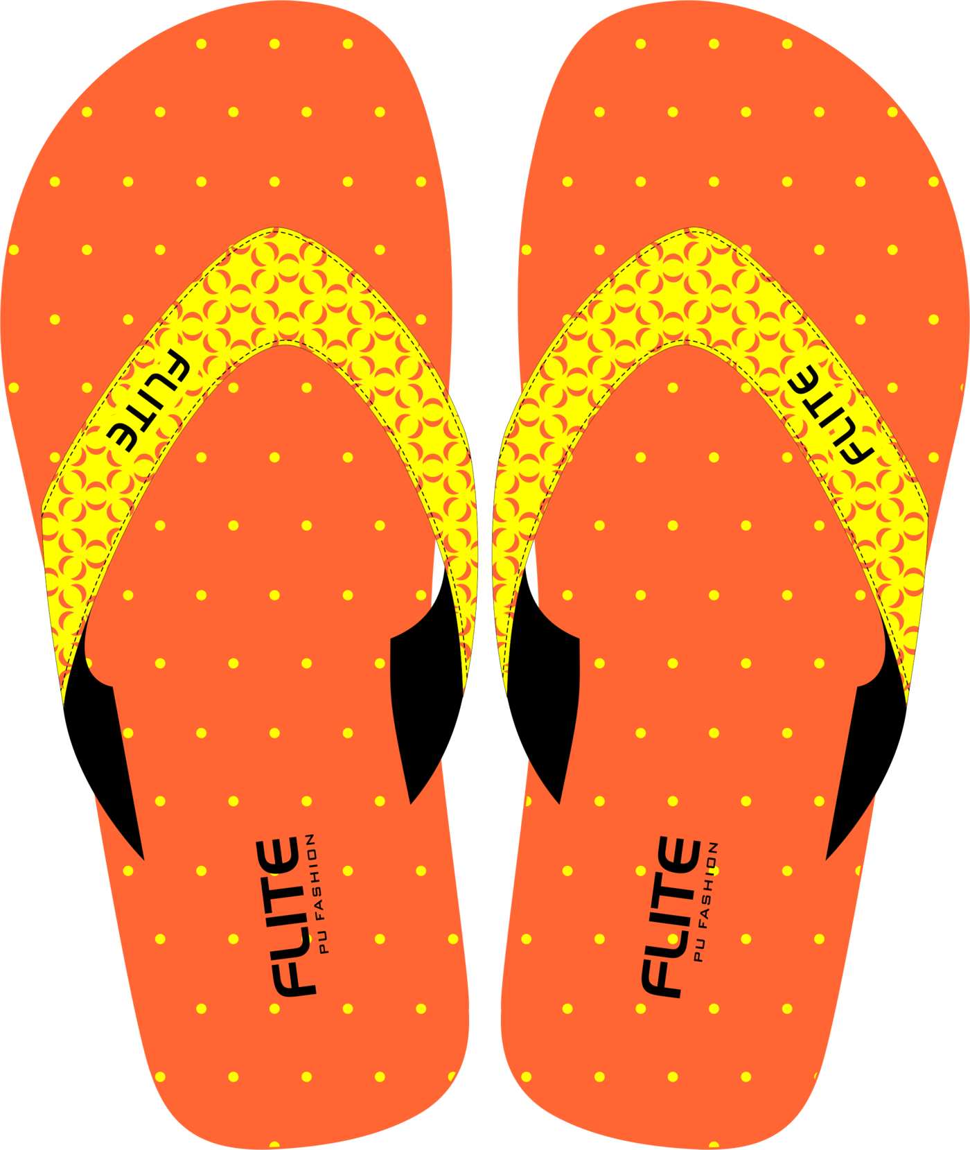 Orange Flip Flops Graphic PNG image