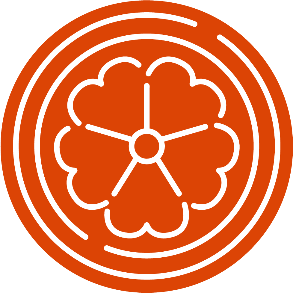 Orange Flower Icon Graphic PNG image