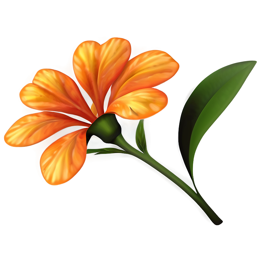 Orange Flower Silhouette Png 06122024 PNG image