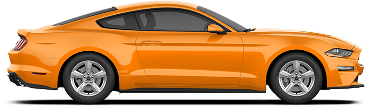 Orange Ford Mustang Side View PNG image
