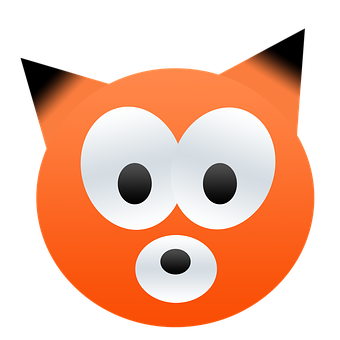 Orange Fox Icon Graphic PNG image