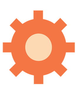 Orange Gear Icon Graphic PNG image