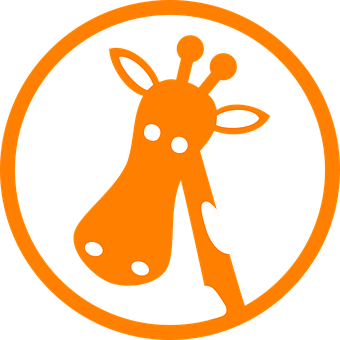 Orange Giraffe Icon Graphic PNG image