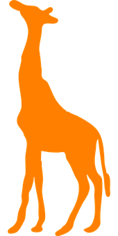 Orange Giraffe Silhouette PNG image