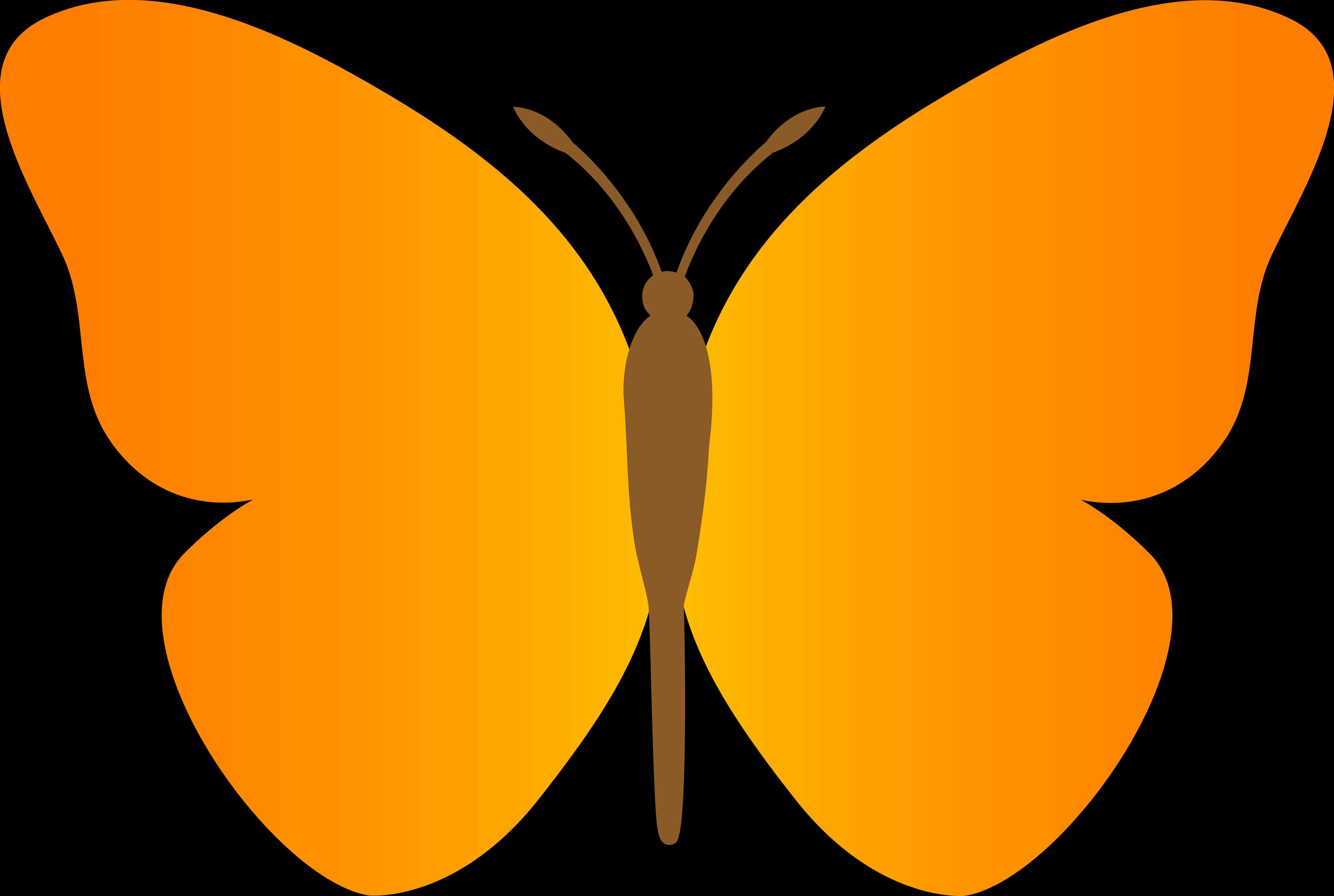 Orange Gradient Butterfly Vector PNG image