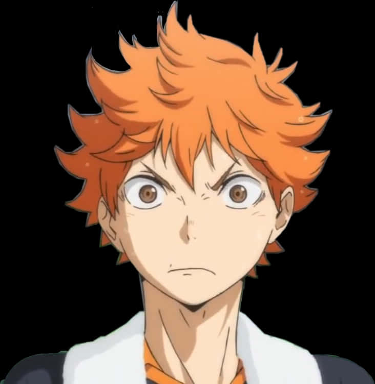 Orange Haired Anime Character Portrait PNG image