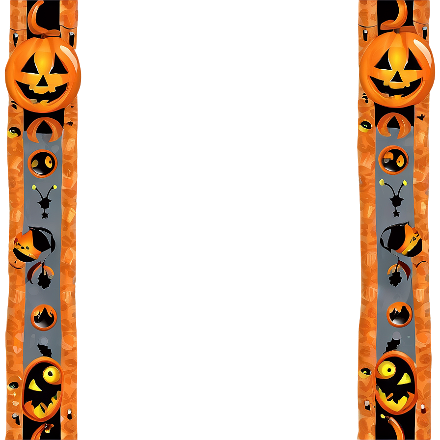 Orange Halloween Border Png Ojg PNG image