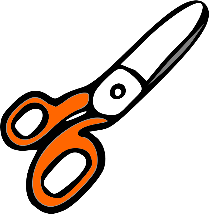 Orange Handled Scissors Vector PNG image