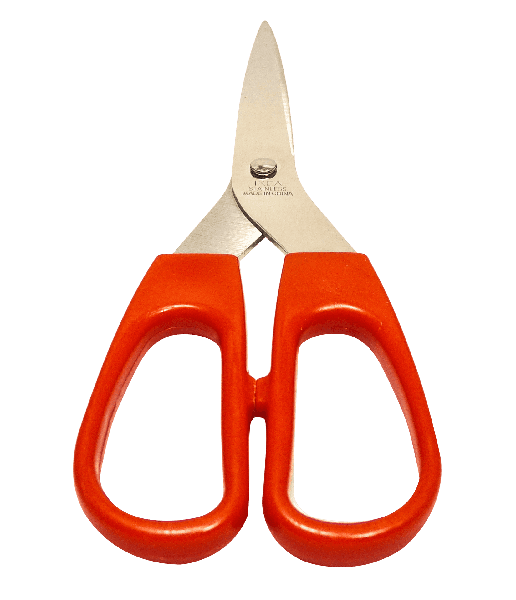 Orange Handled Stainless Steel Scissors PNG image