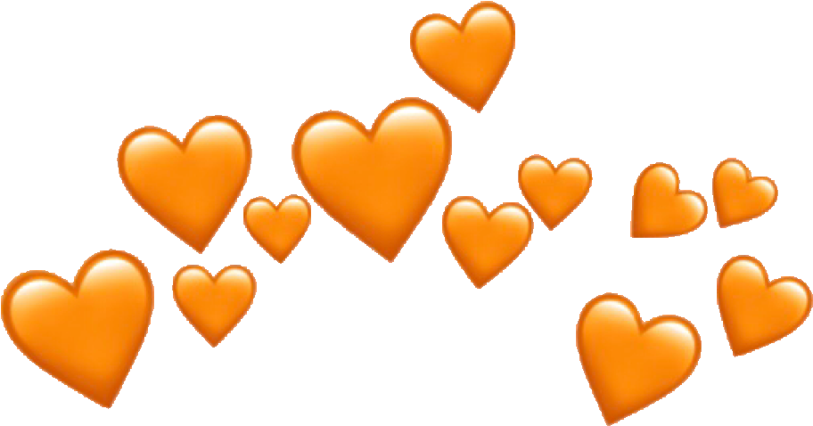 Orange Heart Crown Graphic PNG image