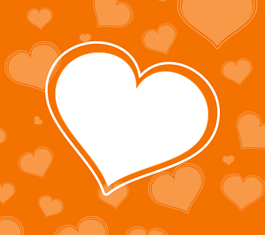 Orange Hearts Pattern PNG image