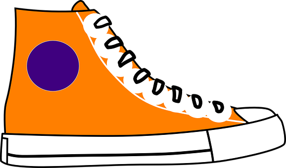 Orange High Top Converse Illustration PNG image