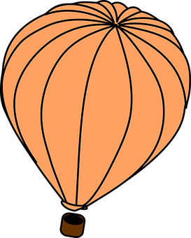 Orange Hot Air Balloon Clipart PNG image