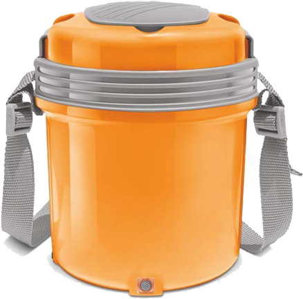 Orange Insulated Tiffin Boxwith Strap PNG image