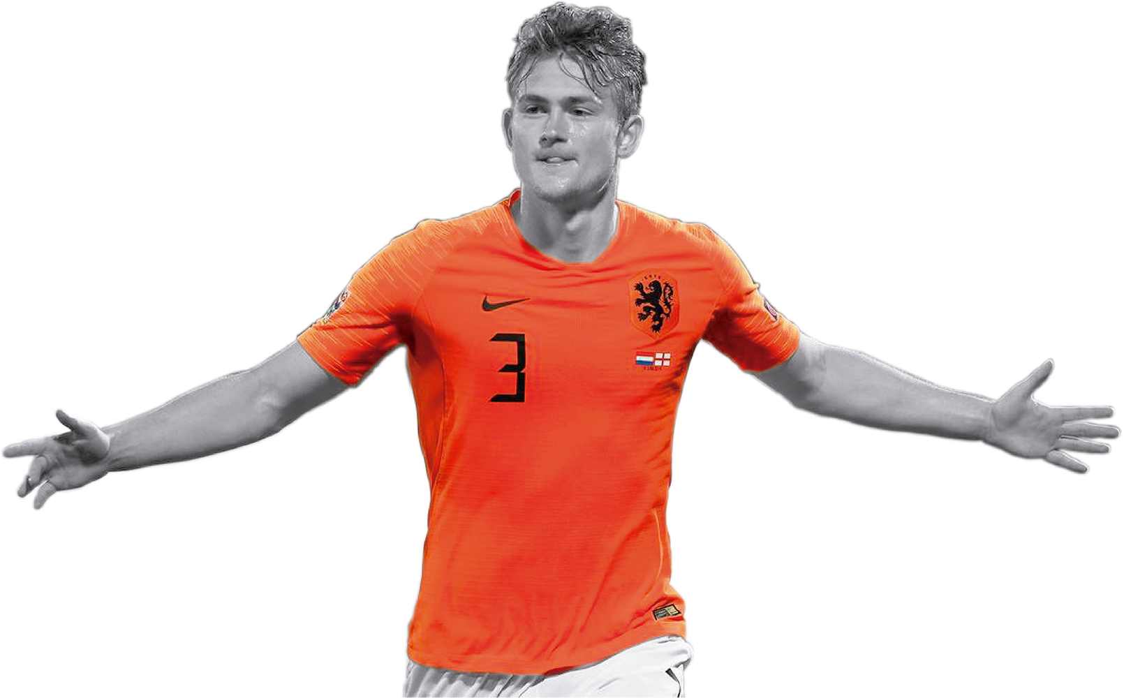 Orange Jersey Football Player Gesture PNG image