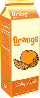 Orange Juice Carton Design PNG image