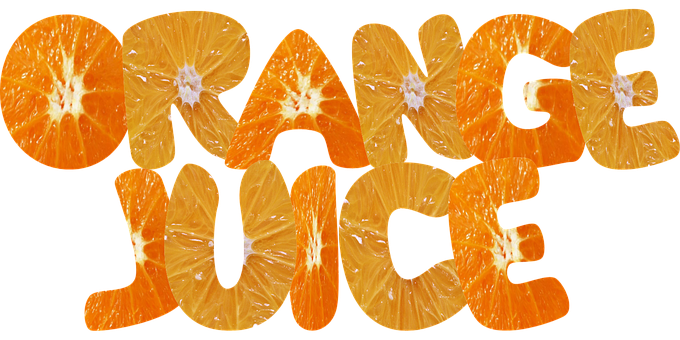 Orange Juice Creative Typography PNG image