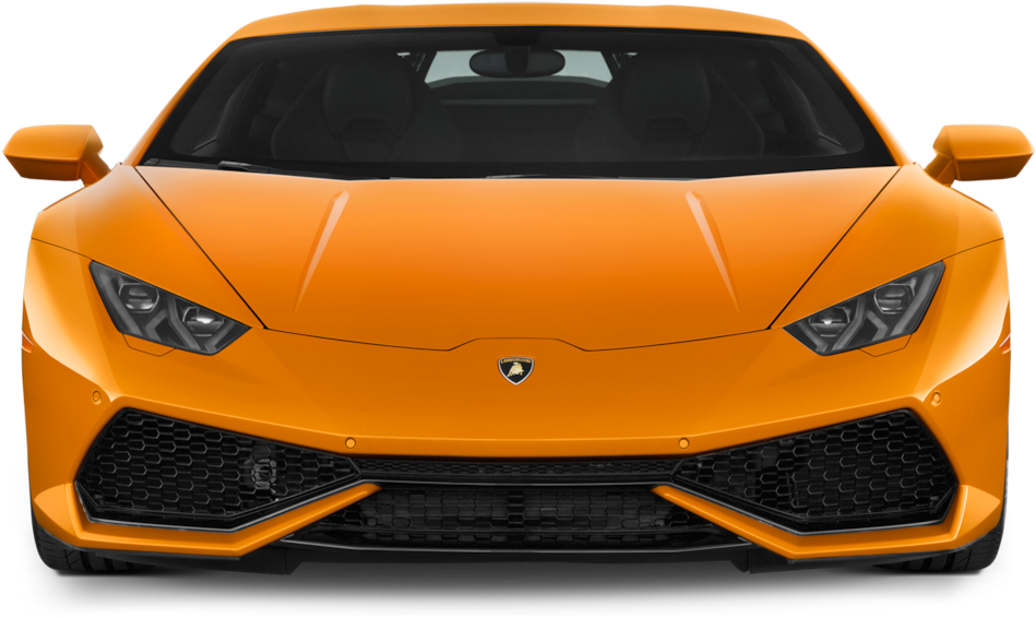 Orange Lamborghini Huracan Front View PNG image