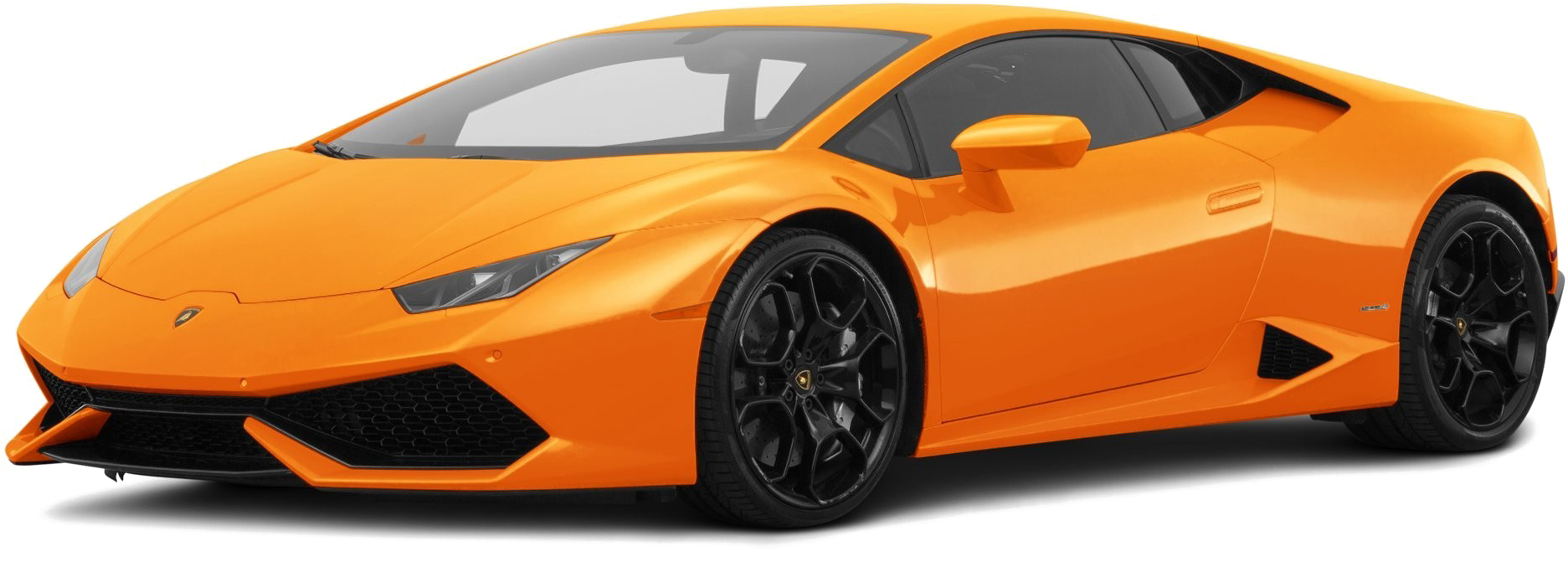 Orange Lamborghini Huracan Side View PNG image