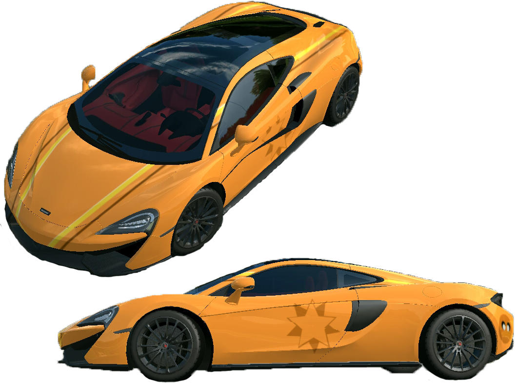 Orange Mc Laren Sports Car Render PNG image