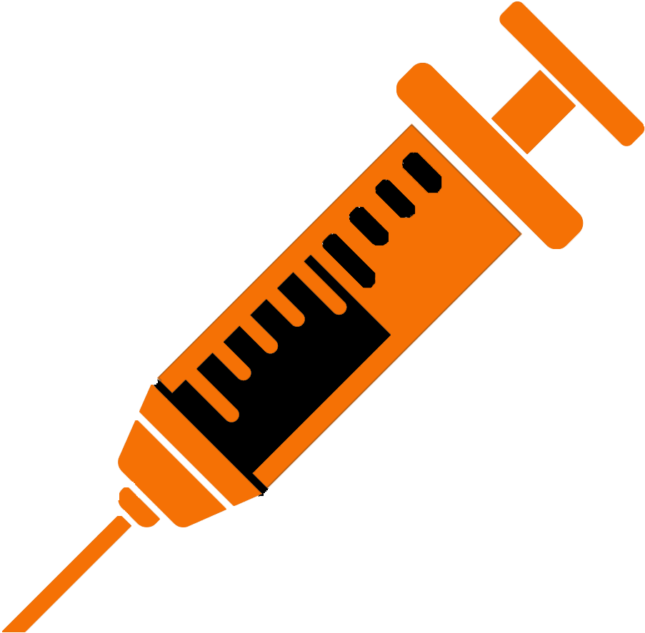 Orange Medical Syringe Vector PNG image