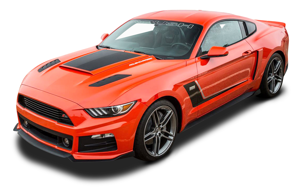 Orange Mustang Sports Car PNG image