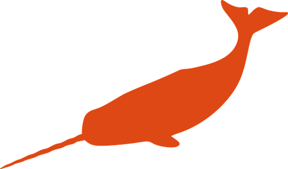 Orange Narwhal Silhouette PNG image