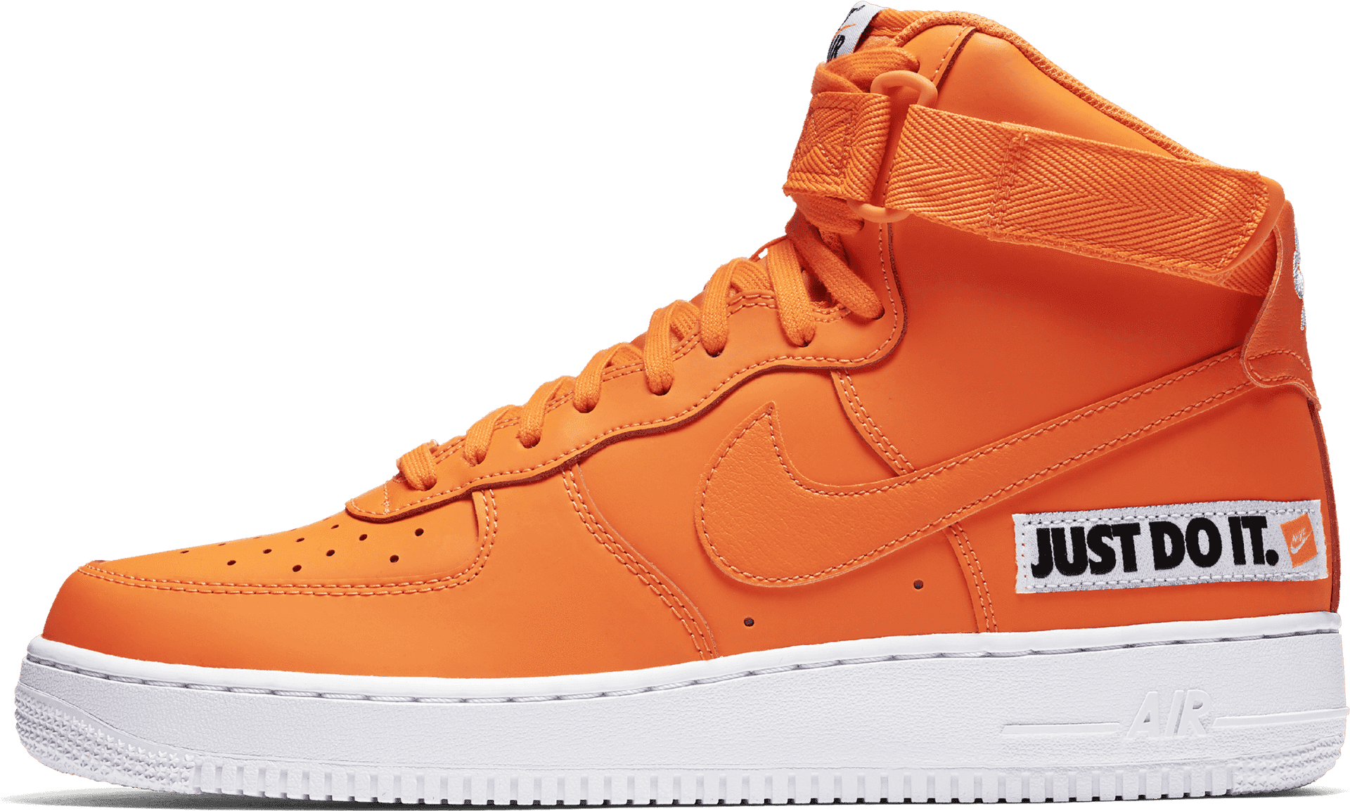 Orange Nike Air Force1 High Top Sneaker PNG image