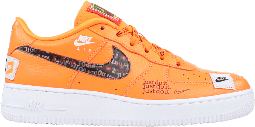 Orange Nike Air Force1 Sneaker PNG image
