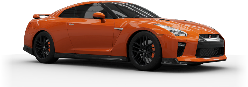 Orange Nissan G T R Side View PNG image