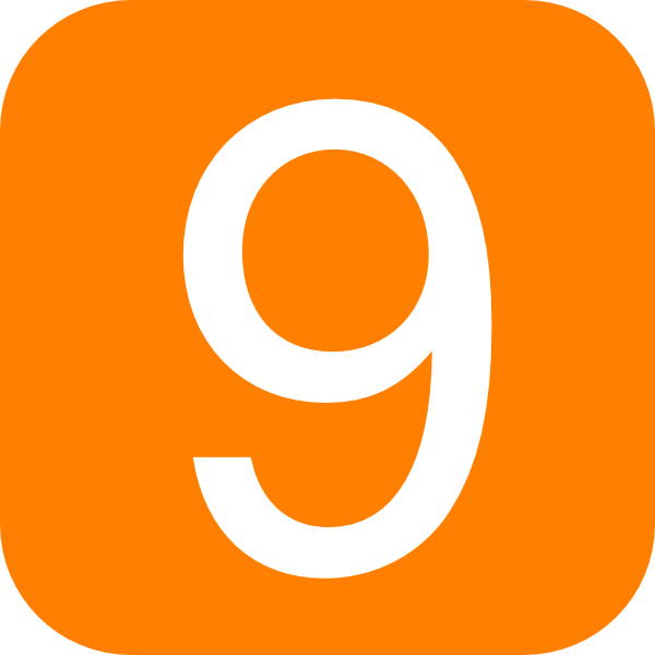 Orange Number9 Icon PNG image
