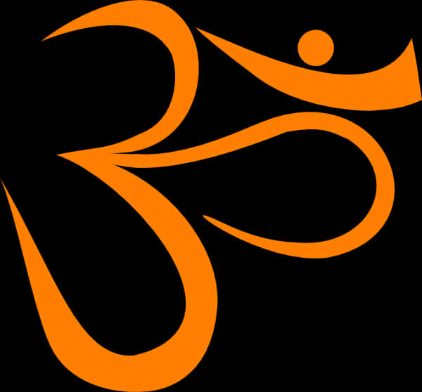 Orange Om Symbol Art PNG image