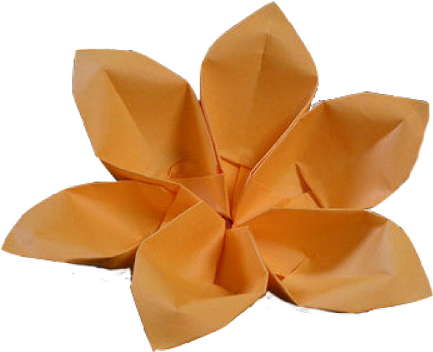 Orange Origami Flower PNG image