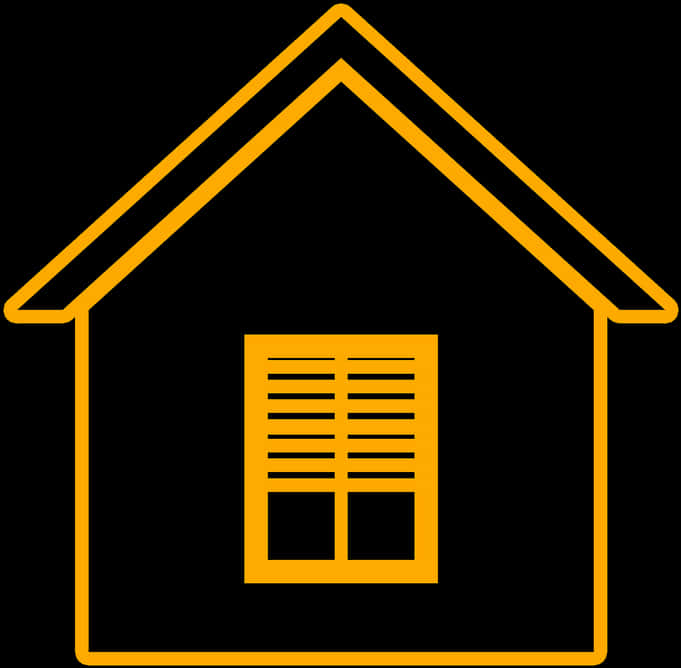 Orange Outline Home Icon PNG image