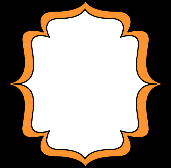 Orange Outlined Decorative Frame PNG image