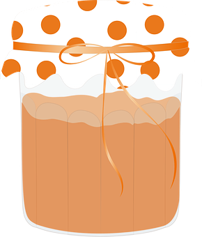 Orange Polka Dot Jam Jar Illustration PNG image
