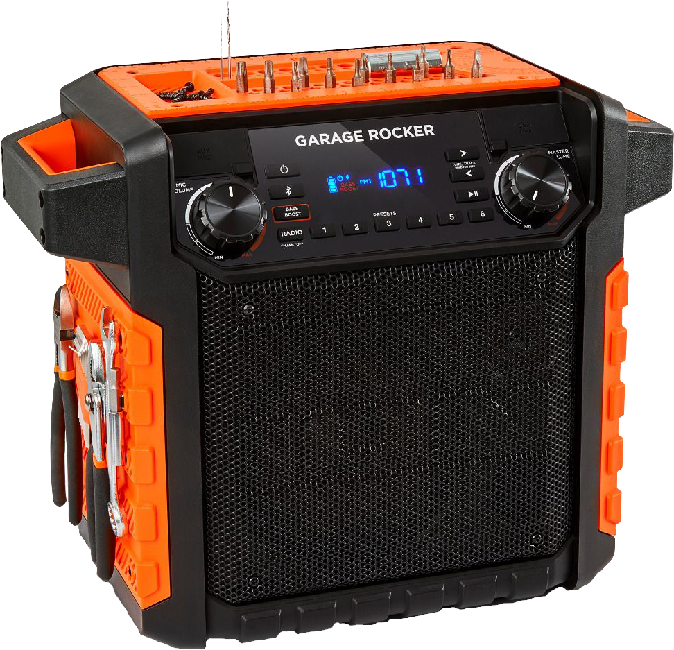Orange Portable Jobsite Speaker PNG image