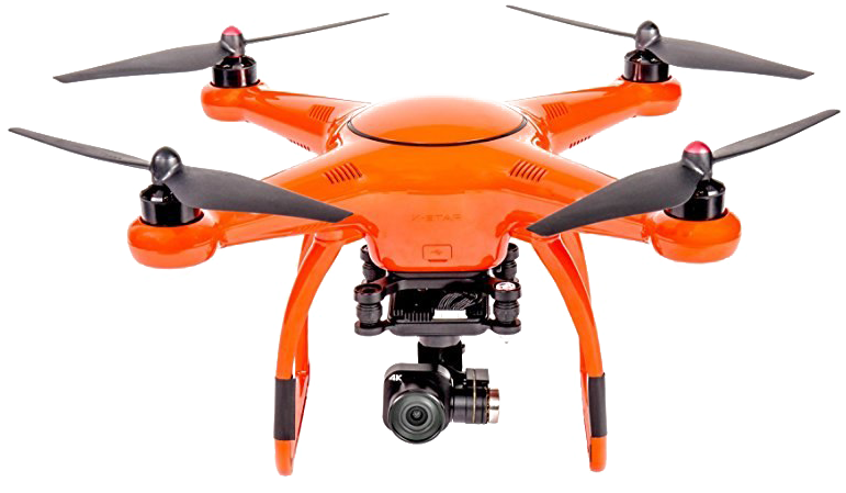 Orange Quadcopter Dronewith Camera PNG image