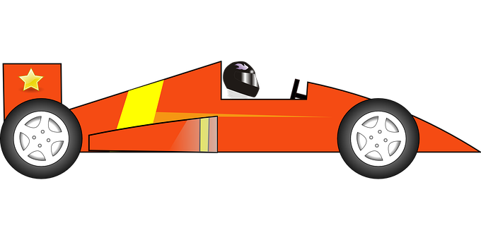 Orange Racecar Vector Illustration PNG image