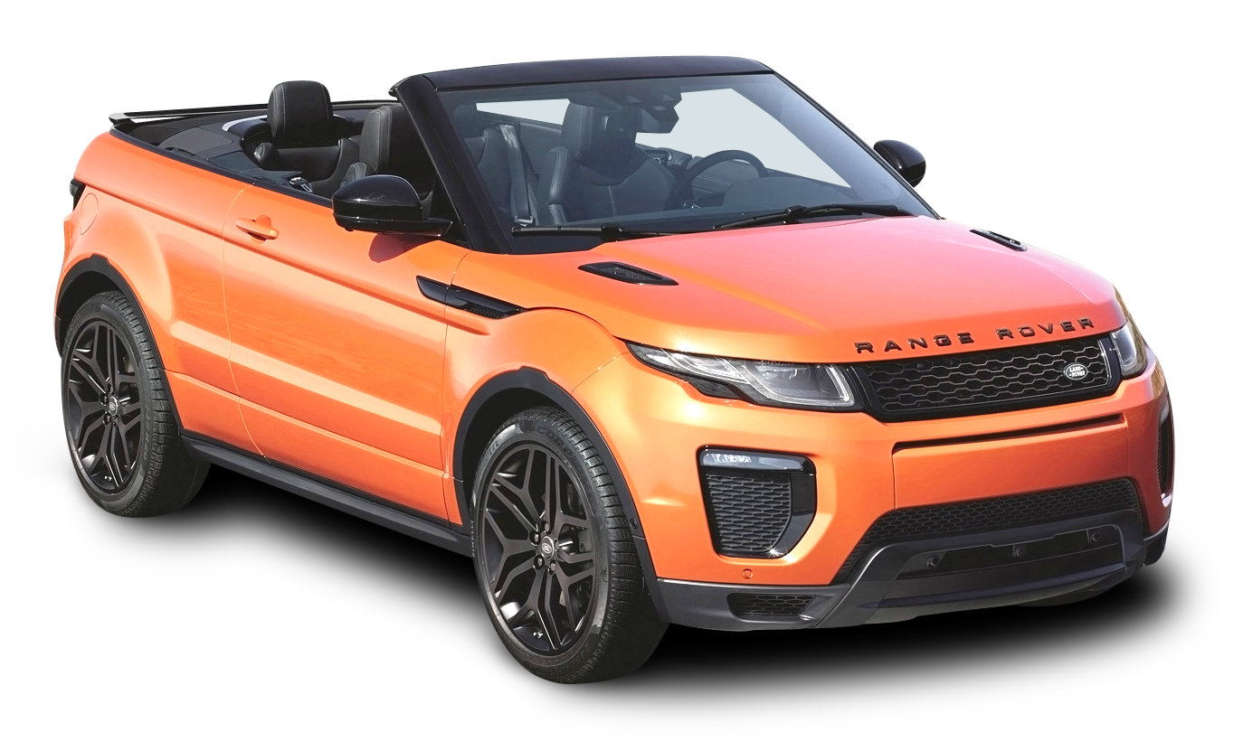 Orange Range Rover Evoque Convertible PNG image