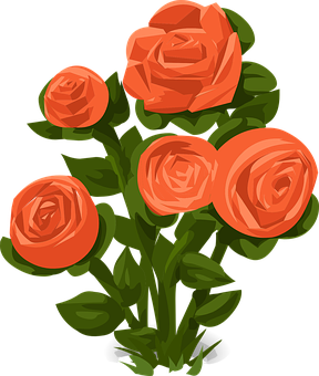 Orange Roses Illustration PNG image