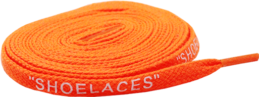 Orange Shoelace Coiled With Text PNG image