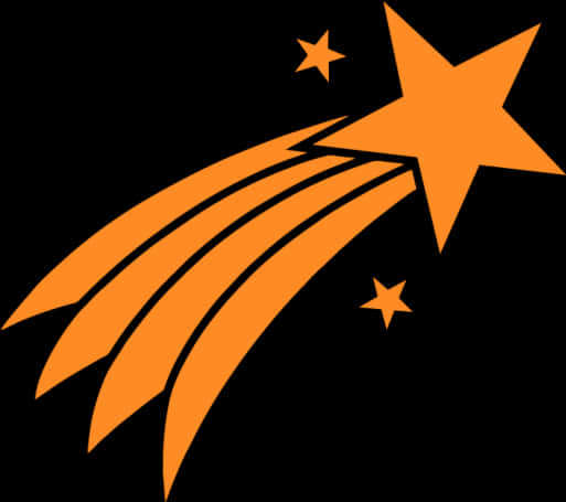Orange Shooting Star Graphic PNG image