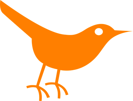 Orange Silhouette Bird Graphic PNG image