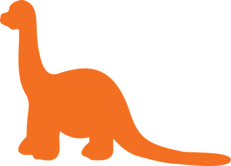 Orange Silhouette Brachiosaurus PNG image