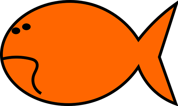 Orange Silhouette Cartoon Fish PNG image