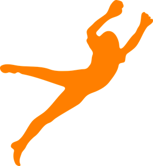 Orange Silhouette Dancer Jumping PNG image