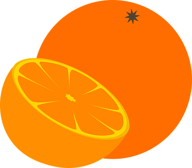 Orange Slice Vector Art PNG image