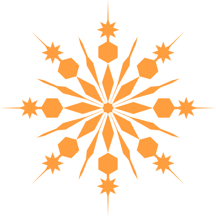 Orange Snowflake Graphic Design PNG image